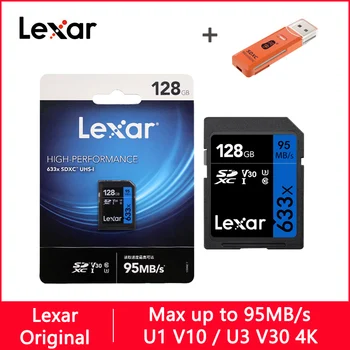 Lexar 633X SD Kortelė 32 GB, 128 GB 64GB 256 GB 512 GB 16GB Class 10 U1/U3 V30 Atminties Kortelė 64 128 gb, 1 TB Flash Kortelės SD Atminties SDHC SDXC