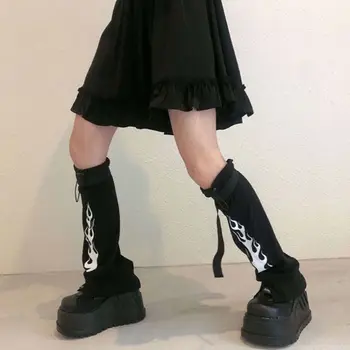 Liepsnos spausdinimo kojinės moterų 2020 m. pavasarį naujas Harajuku anti-slip maišelį sagtis nėrinių kojinės studentų mergaičių mados kojinės calcetines