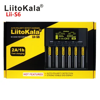Liitokala Lii-S1lii-S2 lii-S4 lii-S6 baterijos Kroviklis Auto-poliariškumo nustatymo 18650 26650 18350 18340 li-ion, Ni-MH baterijos
