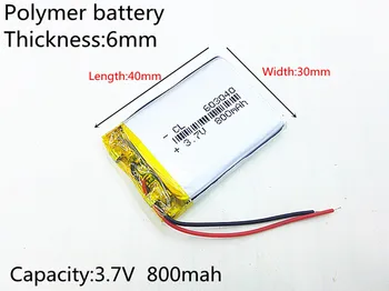 Litro energijos baterija 3,7 V ličio polimerų įkraunama baterija 800mAh 063040 GPS navigatorius su MP3 Bluetooth 
