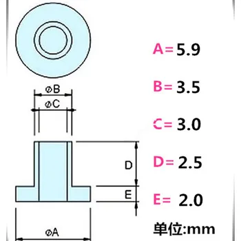 M3 Tranzistorius Plastiko Padėklas Izoliacija Bush Plastiko Nailono Praėjimo Žiedas Balta 100/280PCS