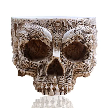 [MGT] P-liepsnos balta senovinių skulptūrų kaukolė sodo puošmena vazonas prekės baką, bako apdaila, apdailos derva