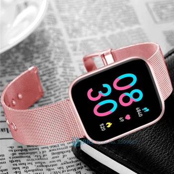 Mados Nerūdijančio Plieno Smart Watch Moterys Vyrai Elektronika Sporto Laikrodis 