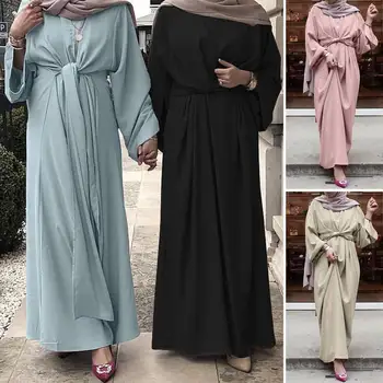 Mados Suknelė, Hijab ZANZEA Eid Mubarakas Kaftan Dubajus Abaja Turkijos Musulmonai, Islamas Drabužių Maxi Afrikos Suknelės Moterims Vestidos