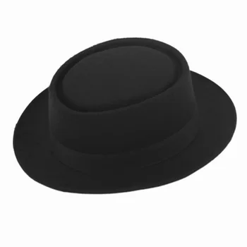 Mados Unisex Jaučiamas Kiaulienos Pyragas Vyrų riesta edg bžūp Butas kepurės apskrito viršų skrybėlės Fedoras chapeu fedora skrybėlę 25