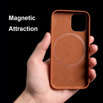 Magnetinio Odinis dėklas iPhone 12 Pro Max Mini Magnetas Absorbavimo Atvejų 