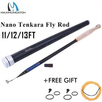 Maxcatch 11/12/13FT Tenkara Nano Japonijos Anglies Pluošto Fly Fishing Rod 6:4/7:3 Veiksmų 8/9 Segmentus Plaukioti Lazdele