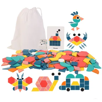 Medienos Montessori Mokymosi Žaislai, Mediniai Dėlionės Švietimo Žaislai Vaikams Gimtadienio Dovana 180PCS Galvosūkiai