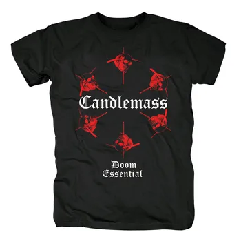Medvilnės Candlemass juosta Esminius Doom medvilnės juoda tradicinių T-Shirt Europos Dydį
