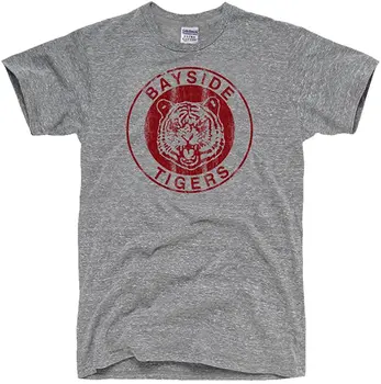 Medvilnės marškinėliai Mens Bayside Tigrai T-Shirt Vyrai Tees Vyrų Vasaros Įgulos Kaklo Viršūnes Laišką Paprasta