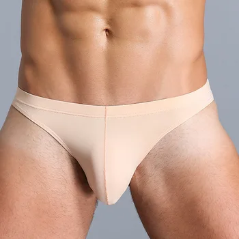 Men 's Underwear Trumpikės Klubo Kėlimo vientisos Spalvos Jaunimo Ledo Šilko Ultra Plonas Permatomas Seksualus Mažas Juosmens Kvėpuojantis Kelnaitės