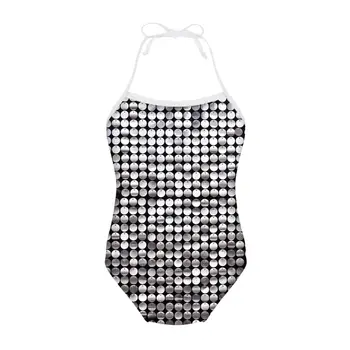 Merginos Maudymosi kostiumėlius Blizgučiai Spausdinti 3D Dizainas vientisas Kūdikių Mergaičių maudymosi kostiumėlį, Vaikų Baseinas Vaikams Drabužiai, Maudymosi Kostiumai Paplūdimio