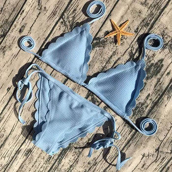 Mielas maudymosi kostiumėlį moterų seksualus push-up sustorėjimas liemenėlė paplūdimio backless bikini komplektas tvarstis paplūdimio maudymosi kostiumėlį Badeanzug Damen