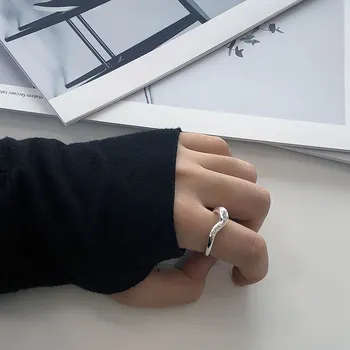 Minimalistinio 925 gryno sidabro Mielas Skanėstas Žiedai Moterims Atidaryti keičiamo dydžio Žymiklį 