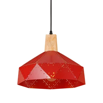 Modern art deco geležies medinis pakabukas šviesos diodų (LED) E27 kaime kabo lempa su 7 spalvų svetainė, miegamojo, biuro valgykla