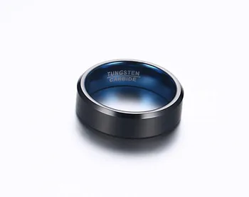Modyle 2020 Mados Žiedo-Volframo Karbidas Vestuvinį Žiedą, 6mm pločio, Mėlynos ir Juodos Spalvų Mados Juvelyrika