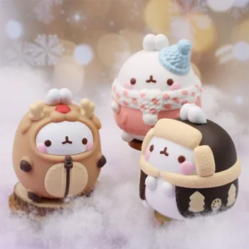Molang Triušis Šiltos Žiemos Išskirtinis Mini Animacinių Filmų Lėlės Žaislas Subtilus Ornamentas Gražių Kūrybinių Dovanos Įdomu Gimtadienio Dovana