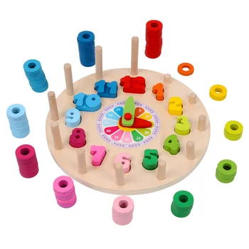Montessori Švietimo Žaislai, Skaitmeninis Logaritmas Laikrodis Porą Apskaičiuoti Apskritimo Vaikams, Mediniai Ankstyvojo Lavinimo Žaislas Vaikų Darželis