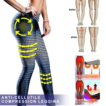 Moterų Antblauzdžiai Anticeliulitinis Suspaudimo Slim Legging Kelnes Fitneso-MX8