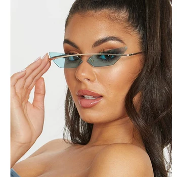Moterų akiniai nuo saulės mados Taškus mažas metalinis rėmas Cat Eye Akiniai nuo saulės Moterims Mados Ponios veidrodis akiniai nuo saulės 