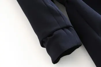 Moterų elegantiškas užspaudimo trys ketvirtį rankovės laisvalaikio švarkas įpjovomis apykaklės atidaryti siuvinėjimas nėrinių moterų stilingas outwear paltai CT238