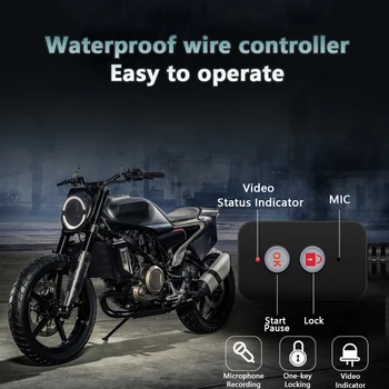 Motociklo Kamera, DVR DashCam Priekiniai Galinio Vaizdo įrašymo Vandeniui Dual Len 32G 1080P Motociklą Naktinio Matymo Elektroninių Brūkšnys Cam