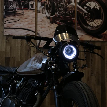 Motowerks Spiralės 6.5 Colių LED Motociklo priekinis žibintas Laikiklis Didelis Mažas Šviesos DRL Žibintų Lemputė Cafe Racer Bobber Chopper Dalys