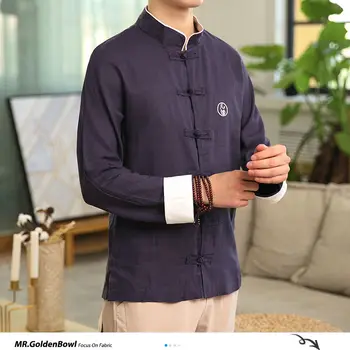 MrGoldenBowl Juodos spalvos vyriški Marškiniai 2020 M. Rudenį Harajuku Vyrų Atsitiktinis ilgomis Rankovėmis Marškinėliai Kinijos Streetwear Vyrų Negabaritinių Palaidinė