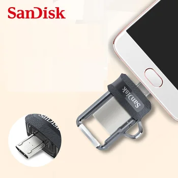 NAUJAS produktas Sandisk OTG USB Flash Drive Usb 3.0 Mini Pen Ratai 128 GB Micro Usb atmintinė 16GB 32GB 64GB Pendrive, skirta 