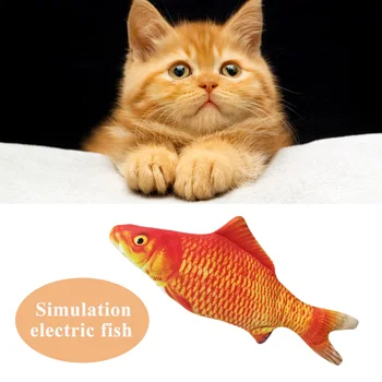 Naminių gyvūnėlių, Kačių Žaislas Elektros Katžolių Žuvų USB Įkrovimo Pinti Šuolis Žuvų Automatinė Imituojamas Realus Pliušinis Žuvų Cat Kitten Kramtyti Žaislas