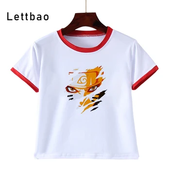 Naruto Juokinga, Print T-shirt Harajuku Vasaros trumpomis Rankovėmis Estetinės Drabužius korėjos Streetwear 