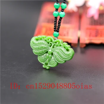 Natūrali Žalioji Kinijos Jade Pakabukas Drugelis Karoliukai Karoliai Mados Žavesio Žadeito Papuošalų, Išraižytas Amuletas Dovanas Moterims Vyrai