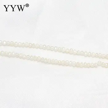 Natūralūs Gėlavandenių Perlų Prarasti Karoliukai balti 2.1 mm svoris Apie 0.8 mm Parduotas Už Maždaug 15 Colių Kryptis