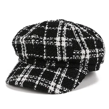 Nauja Rudens Žiemos Skrybėlės Moterims Kietas Paprasto Aštuoniakampis Newsboy Kepurės Vyrų Ponios Atsitiktinis Vilnos Skrybėlę Žiemos Beretė Moterų Dailininko Bžūp