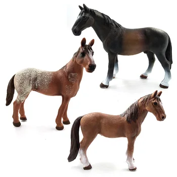 Nauja Zoo Modeliavimas Ūkio gyvūnų Plastikinių modelių kūrimo Hanoverian Laukinių Arklių statulėlės PVC žaislas sodo Veiksmų skaičiai Dovana Vaikams