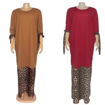 Nauja afrikos suknelės moterims heidi bazin riche getzner 2020 m. afrikos leopardas spausdinti raudona suknelė seksualus apdaras africaine ankara Musulmonų suknelė