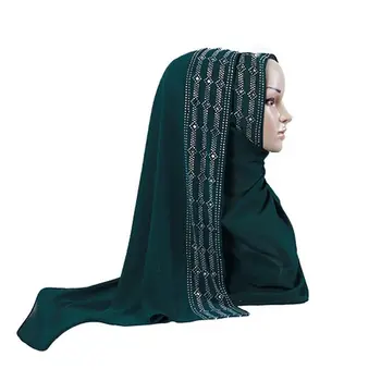 Naujas 2019 M. Pavasario Vasaros Burbulas Šifono Musulmonišką Hidžabą Šalikas Moterims Paprasto Turbaną Skara Spalvingas Kalnų Krištolas Ilgai Turkijos Galvos Skara