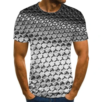 Naujas 3D atspausdintas vyriški T-shirt apvalus kaklas, galvos svaigimas T-shirt spausdinimas, vyriški įdomus svaigsta galva, T-shirt