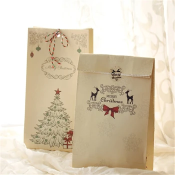 Naujas 6pcs/set Kraft Paper Bag Linksmų Kalėdų Dovanų Maišeliai Šalies Lolly Už Bowknot Vestuvių Pakuotės 22x12x6cm Mix