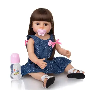 Naujas Atvykimo 55 cm Silikono viso Kūno Reborn Baby Doll Mados uzpost Lėlės Mielas Bebe Atgimsta Menina Vaikų Dienos Dovanos