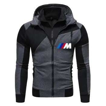 Naujas BMW M vyrų rudens/žiemos užtrauktukas hoodie 1 atsitiktinis sportinę vyrų sportinės gimnastikos prekės ženklo drabužių, sportinės aprangos