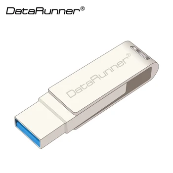 Naujas DataRunner 2 in 1 OTG USB Flash Drive 32GB Flash Usb atmintinės 3.0 Pen Drive 8GB 16GB 64GB 128GB Usb 3.0 Pendrive 