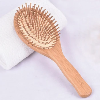 Naujas Masažo Medinės Šukos Bambuko Plaukų Ventiliacijos Šepetėlis Šepetėliai Plaukų Priežiūros ir Grožio SPA Massager J18