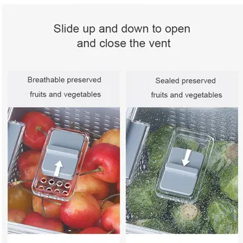 Naujas Virtuvės Plastiko Laikymo Dėžutė Šviežių Laikyti Šaldytuve Vaisių, Daržovių Nutekėjimo Crisper Virtuvės, Sandėliavimo Konteineriai SMD66
