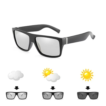 Naujas Vyrai Lauko Vairavimo Photochromic akiniai nuo saulės Photochromic Vyrų Poliarizuota Chameleon Spalva Saulės akiniai aikštė akiniai nuo saulės
