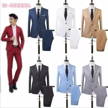 Naujų Šalies Verslo Vyrų-Dviejų dalių kostiumėlį (kailis + Kelnės) Verslo Laisvalaikio Kostiumas Vyrams yra Didelė Kostiumas Businesssuit suitset