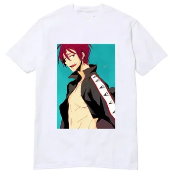 Nemokamai! Japonų Anime Plaukimo Klubas Uniformos Striukė Cosplay Vasaros trumpomis Rankovėmis T-shirt