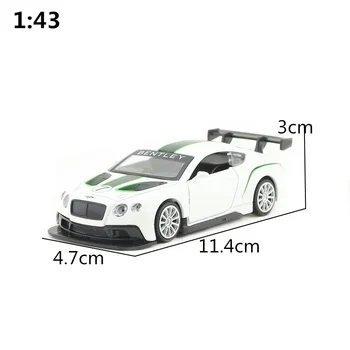 Nemokamas Pristatymas/Diecast Metal Žaislo Modelis/1:43 Mastelis Bentley Continental GT3 Automobilio/Traukti Atgal/Švietimo Surinkimo/Dovana Vaikams