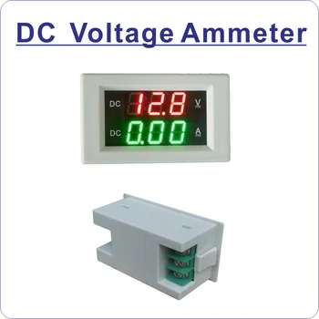 Nemokamas Pristatymas LED Digital Voltmeter Ammeter DC 0-100V 300V 600V DC Įtampa Srovės Matuoklis DC 0-999mA 3A 5A 10A 20A Amperas Metrui