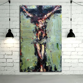 Nemokamas Pristatymas Menininko Ranka-dažytos Aukštos Kokybės Modernių Abstrakčiai Jėzus Naftos Tapyba Ant Drobės Žalia Abstrakčios Jėzaus Paveikslai Tapyba